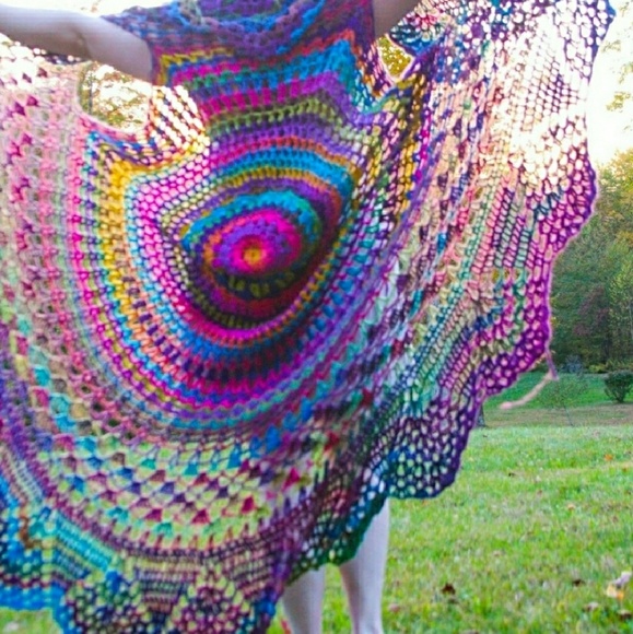 🌈ONE IN STOCK🌈 Boho Festival Rainbow Mandala Vest Lisa Frank Jacket Cardigan - Picture 2 of 8